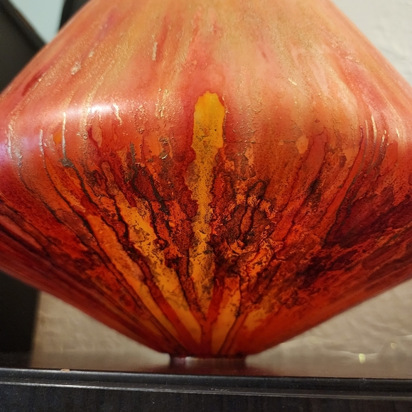 HANDCRAFTED Abstract Upcycled Glass Artwork HANDPAINTED Tabletop Art Decor - Picture 10 of 17